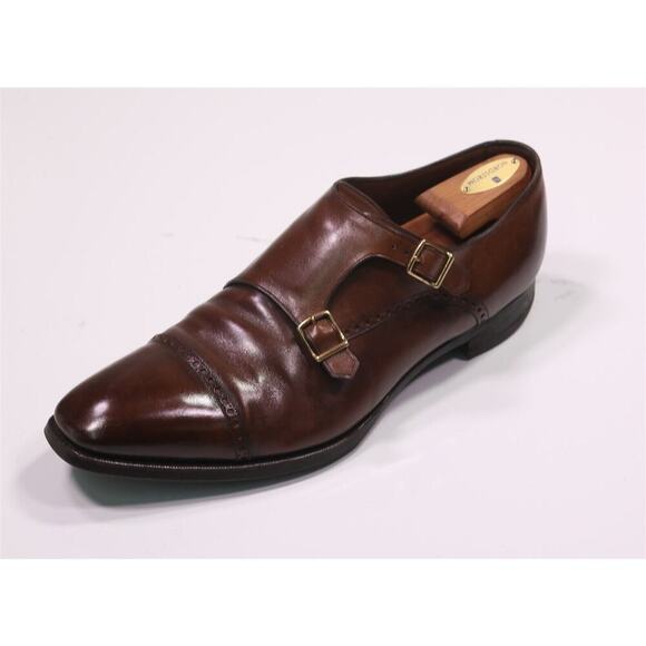 Gaziano & Girling Mayfair Dark Brown Captoe Double Monk Shoes UK 12.5 E - US 13 - Picture 1 of 11